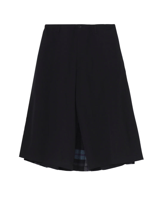 W/GABARDINE DOUBLE GAUZE PLEATED HALF PANTS