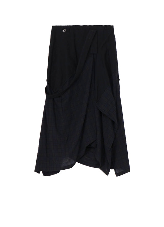 REFINE  PLAID + REFINE GAUZE SQUARE SKIRT