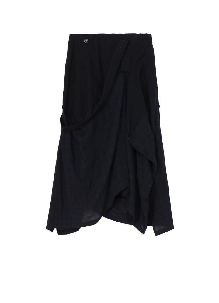 REFINE  PLAID + REFINE GAUZE SQUARE SKIRT