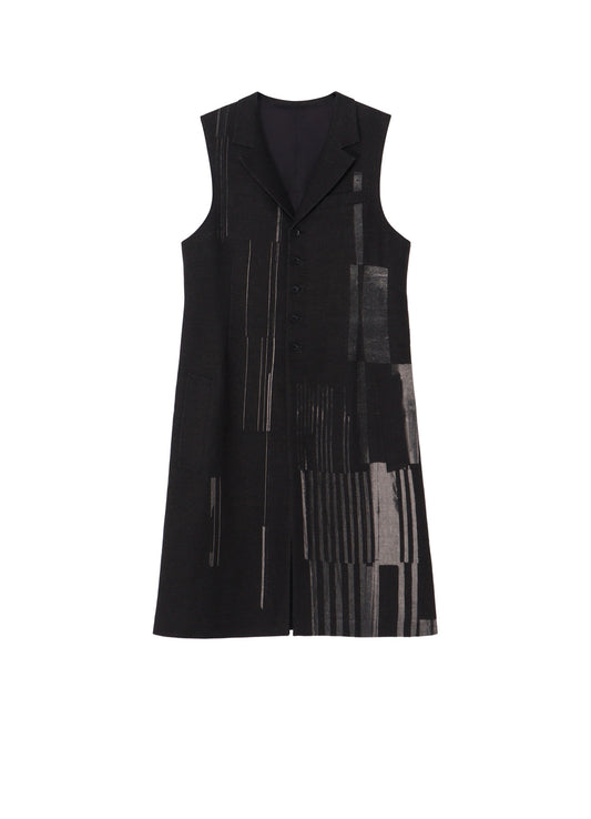 FLANNEL STRIPE PATTERN SINGLE LONG VEST