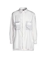 COTTON BROAD SHIRT WITH FULLED WOOL GAUZE POCKETS