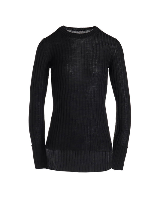 MERINO WOOL RIB CREW NECK KNITWEAR