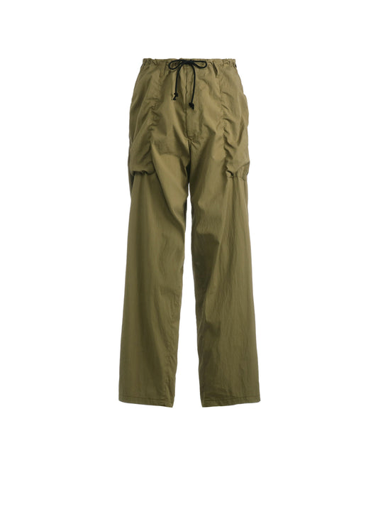 COTTON/NYLON OXFORD STRING PANTS WITH FULLED WOOL GAUZE POCKETS