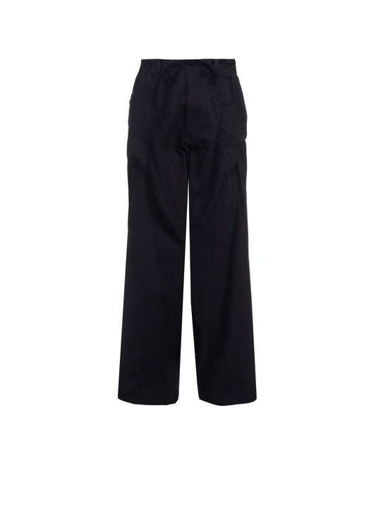 COTTON/NYLON OXFORD STRING PANTS WITH FULLED WOOL GAUZE POCKETS