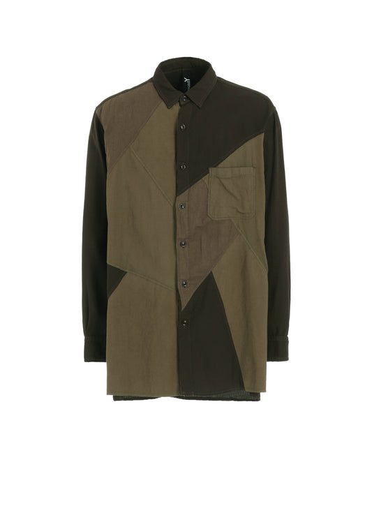 【1/17 10:00(JST) Release】CUBISM PATCHWORK  PRODUCT DYED SWITCHING SHIRT