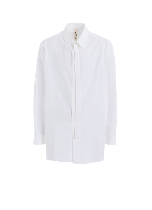COTTON BROAD DOUBLE-LAYER COLLAR SHIRT