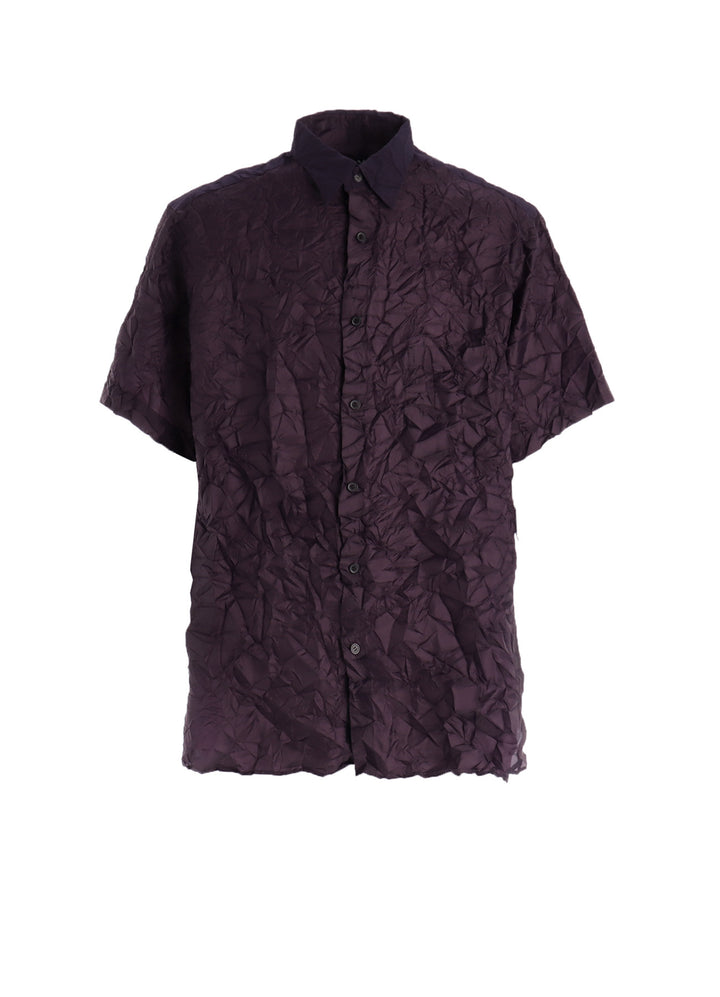 CRUSHED FABRIC SHORT SLEEVE SHIRT
