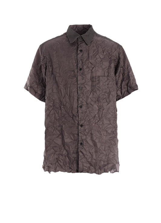 CRUSHED FABRIC SHORT SLEEVE SHIRT
