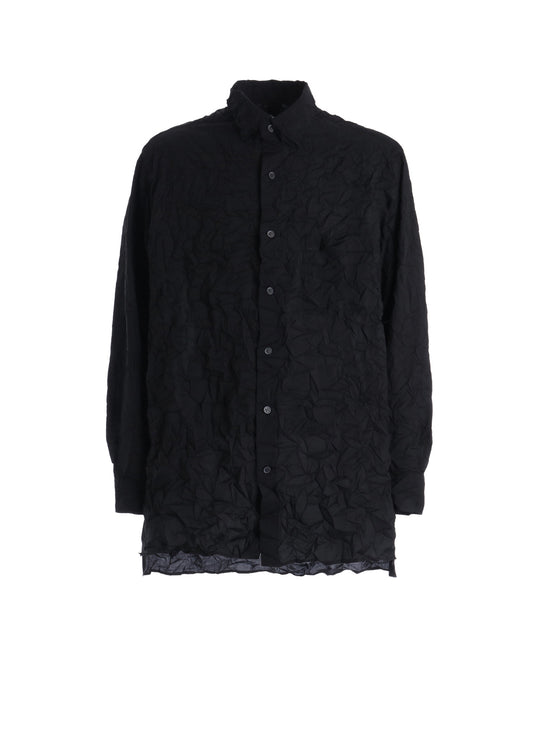 CRUSHED FABRIC TRIPLE COLLAR SHIRT