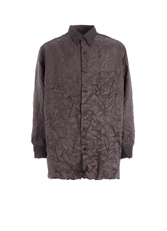CRUSHED FABRIC LONG SLEEVE SHIRT