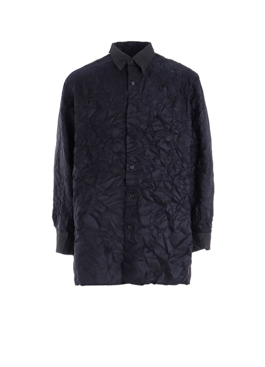 CRUSHED FABRIC LONG SLEEVE SHIRT