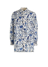 CRUSHED FABRIC BOTANICAL ARABESQUE PRINT SHIRT