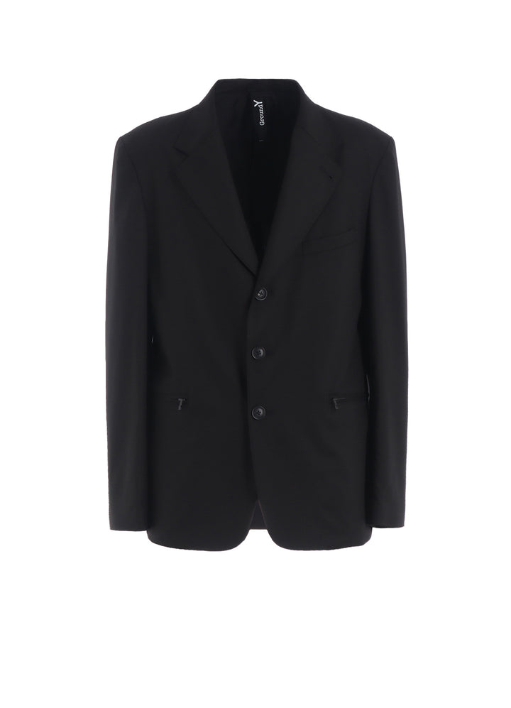 TR TWILL 3-BUTTON ZIP POCKET TAILORED JACKET
