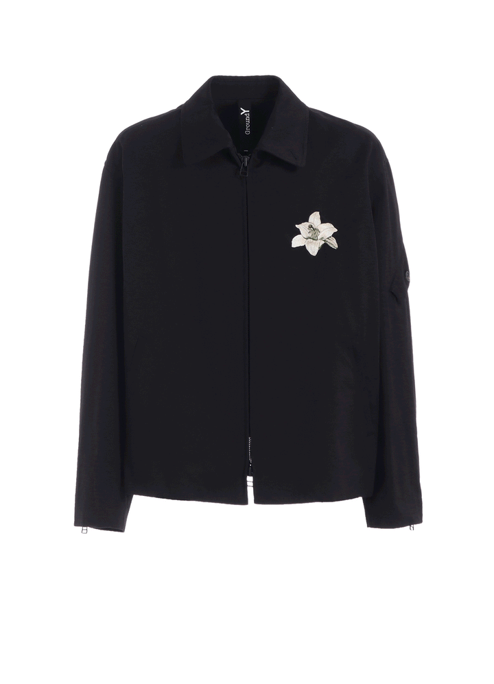 WHIPCORD LILY EMBROIDERED SOUVENIR JACKET
