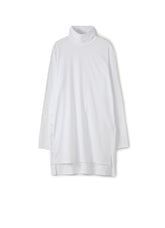 COTTON JERSEY TURTLE NECK T WITH RIGHT BUTTONS