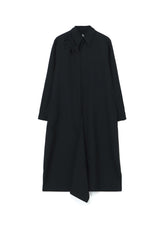 WOOL POLYESTER GABARDINE LEFT FRONT DRAPED DRESS SHIRT