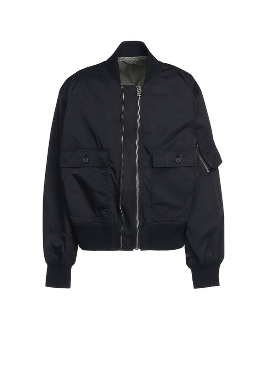 POLYESTER TWILL TYPEWRITER DOUBLE ZIPPER MA-1 JACKET