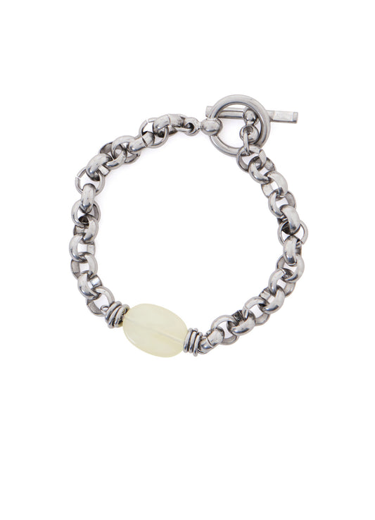 BRASS OVAL BEADS BRACELET