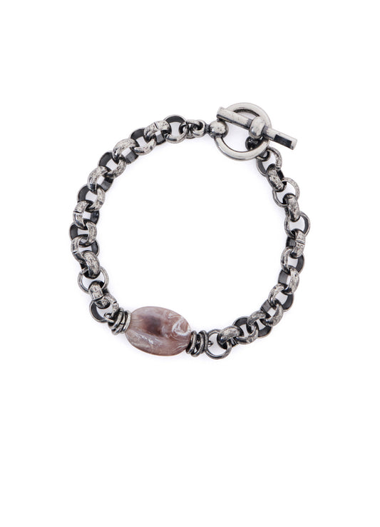 BRASS OVAL BEADS BRACELET