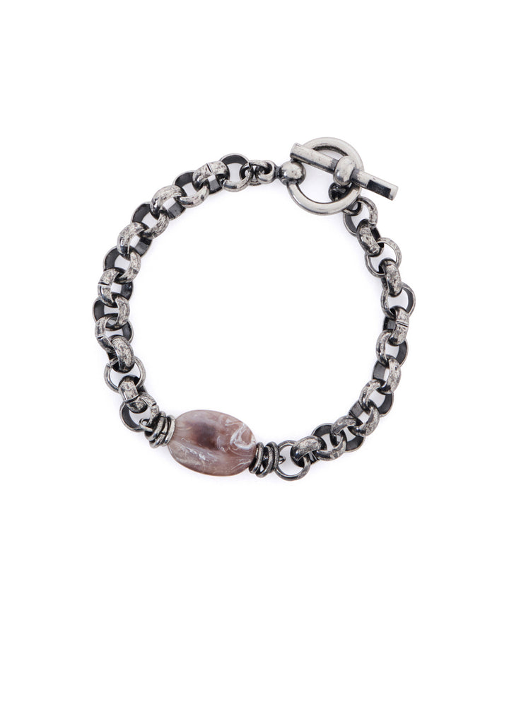 BRASS OVAL BEADS BRACELET