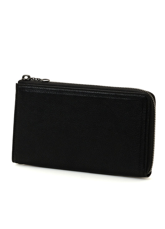 COW LEATHER BLACK & WHITE LONG WALLET