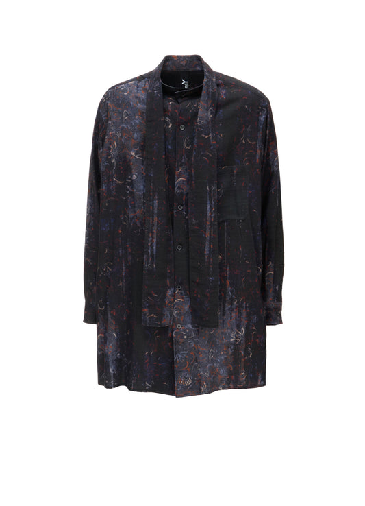 COTTON WOOL VIYELLA PAISLEY PATTERN BOW TIE COLLAR SHIRT