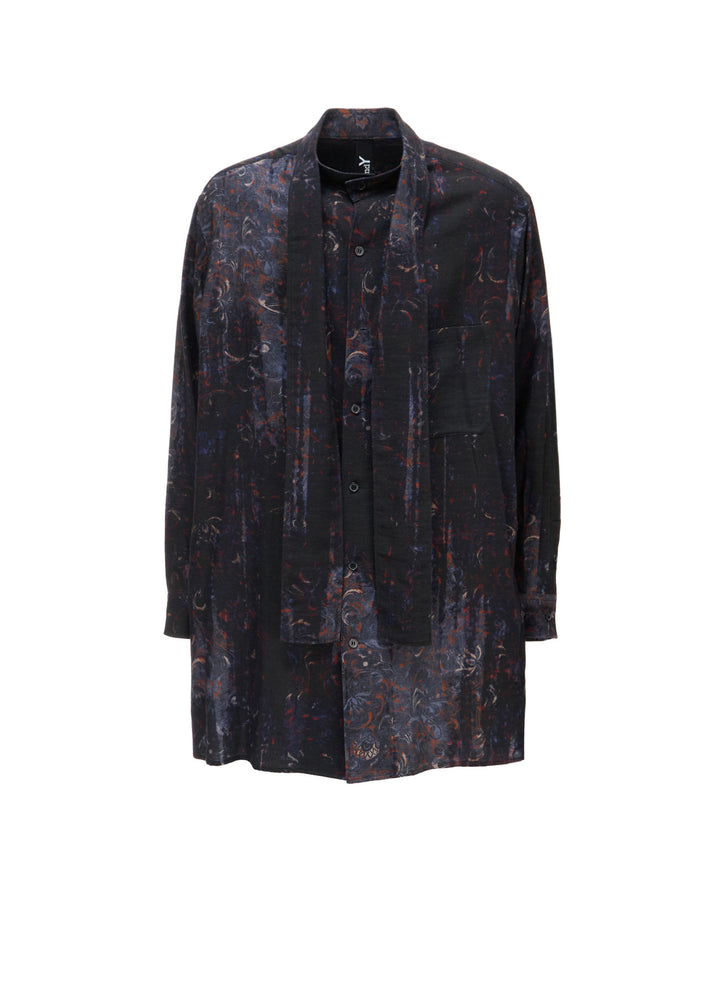 COTTON WOOL VIYELLA PAISLEY PATTERN BOW TIE COLLAR SHIRT