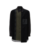 SWITCHING MATERIAL PATCHWORK SHIRT