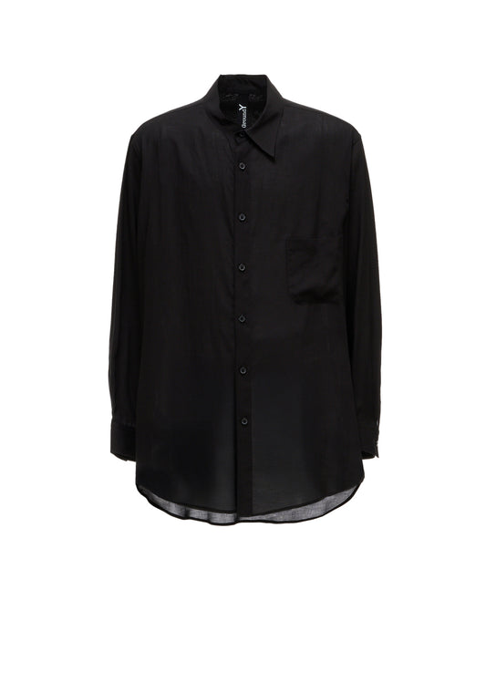 CELLULOSE LAWN ASYMMETRICAL COLLAR SHIRT