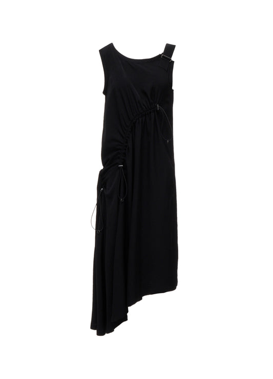 CREPE de CHINE ASYMMETRY DRAWCORD DRESS