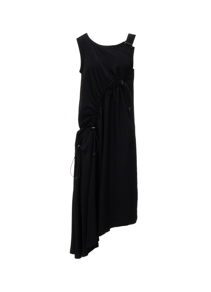 CREPE de CHINE ASYMMETRY DRAWCORD DRESS