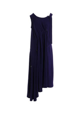 CREPE de CHINE ASYMMETRY DRAWCORD DRESS