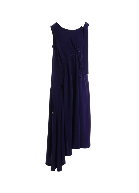 CREPE de CHINE ASYMMETRY DRAWCORD DRESS