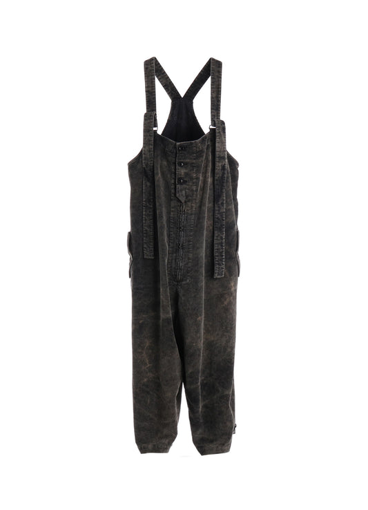 SULFUR-DYED CORDUROY CHEMICAL-BLEACH OVERALL