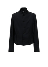 WOOL GABARDINE FRONT-DROP SHORT JACKET