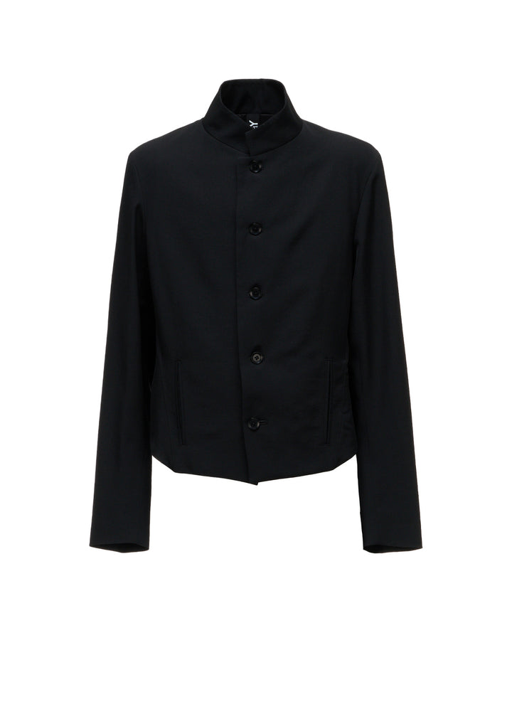 WOOL GABARDINE FRONT-DROP SHORT JACKET