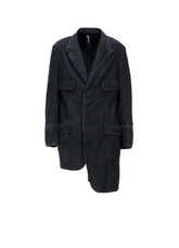 SULFUR DYED BACK SATIN PANEL ASYMMETRIC JACKET