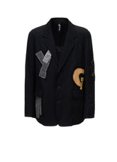 WOOL GABARDINE APPLIQUE JACKET