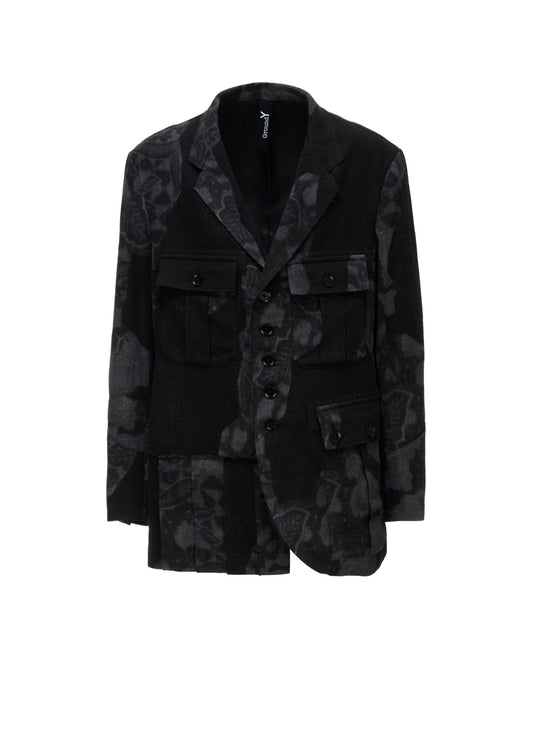 BATIK PATTERN SIDE PLEATED JACKET