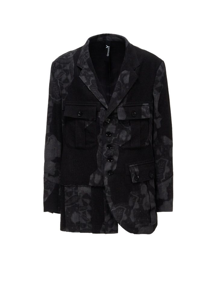 BATIK PATTERN SIDE PLEATED JACKET