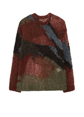 MOHAIR X BOUCLE INTARSIA KNIT PULLOVER