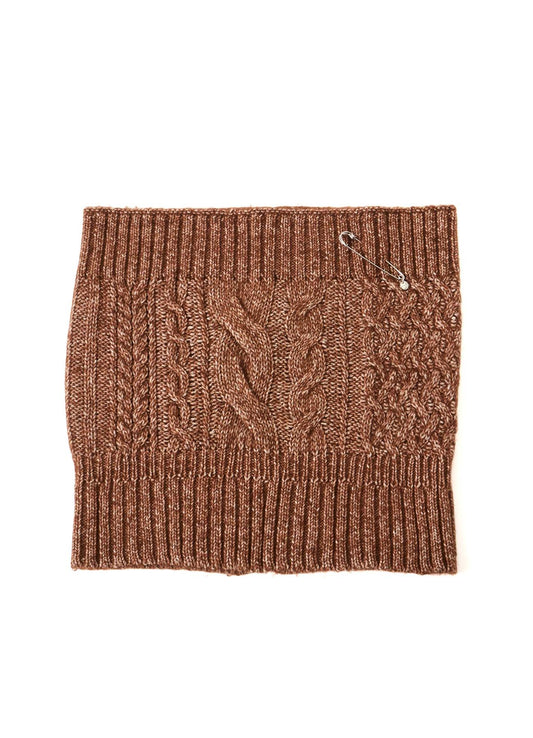 FLUFFY TUBE YARN CABLE KNIT SNOOD
