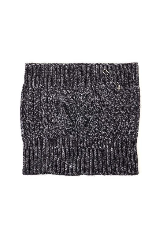 FLUFFY TUBE YARN CABLE KNIT SNOOD