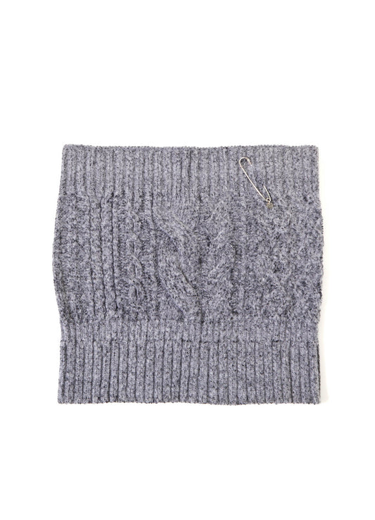 FLUFFY TUBE YARN CABLE KNIT SNOOD