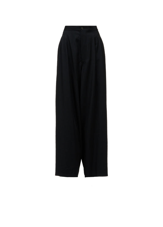 WOOL GABARDINE 12-TUCK PANTS