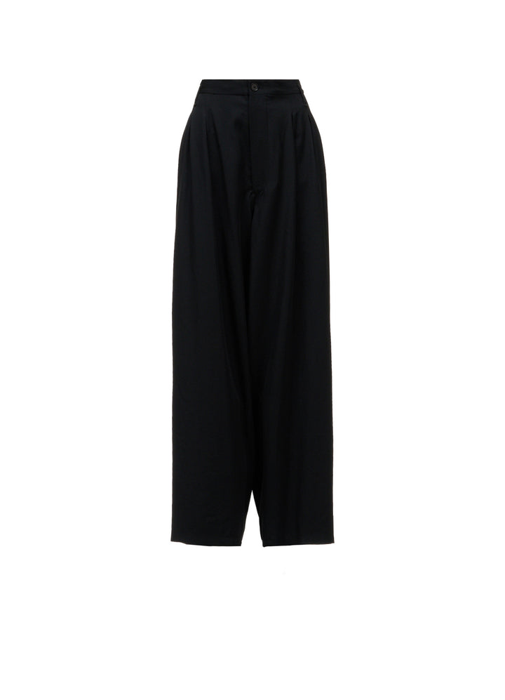 WOOL GABARDINE 12-TUCK PANTS