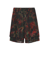 COTTON WOOL VIYELLA SHADOW FLORAL PATTERN DOUBLE LAYER HALF PANTS