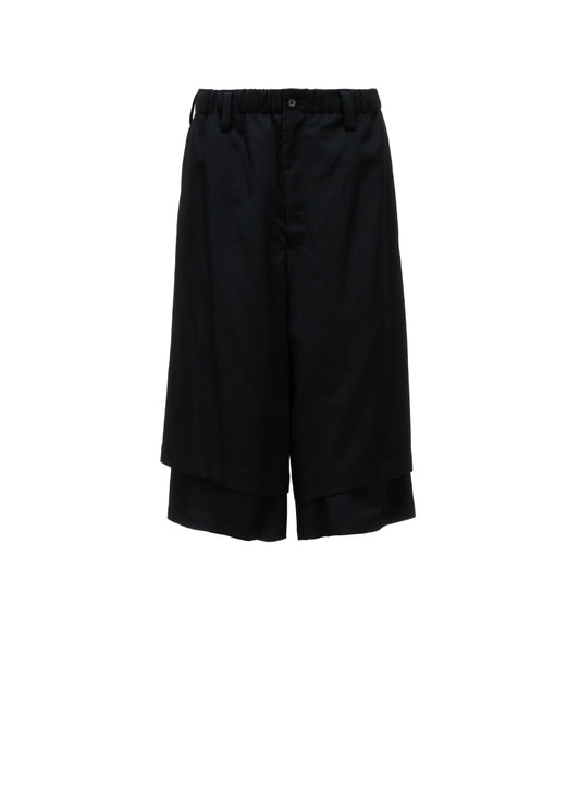 WOOL GABARDINE DOUBLE LAYER HALF PANTS