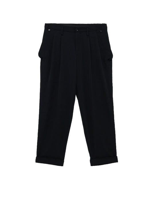 WOOL GABARDINE FLAP PANTS