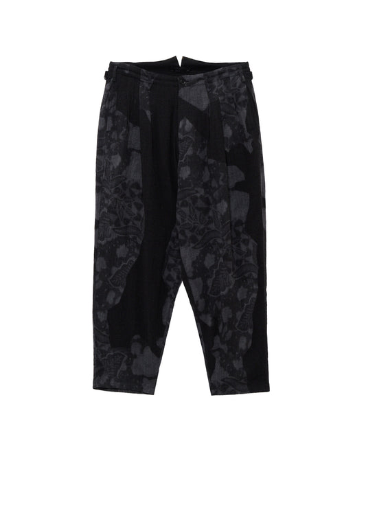 BATIK PATTERN 3-TUCK PANTS WITH FLAPS